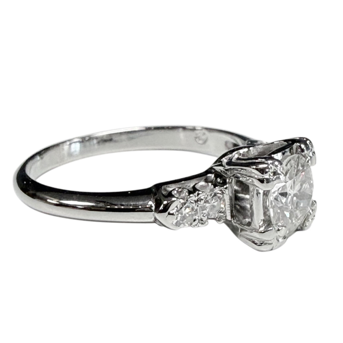 Vintage 18k White Gold Diamond Ring
