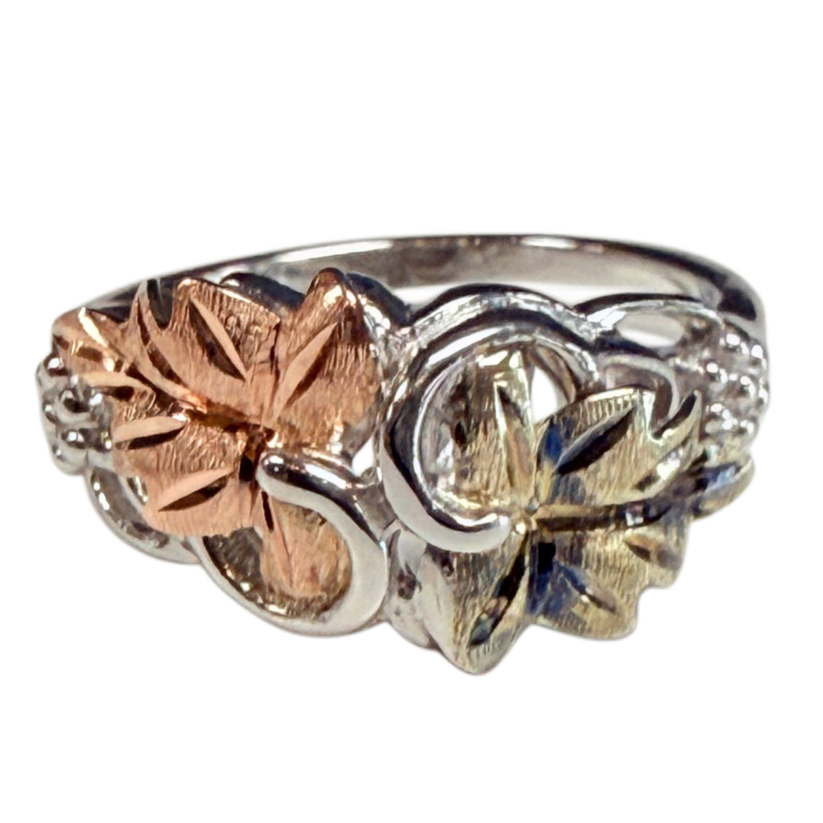 Silver & 12k Gold Leaf Ring