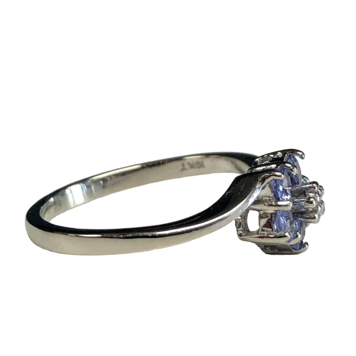 10k White Gold Tanzanite &amp; Diamond Ring