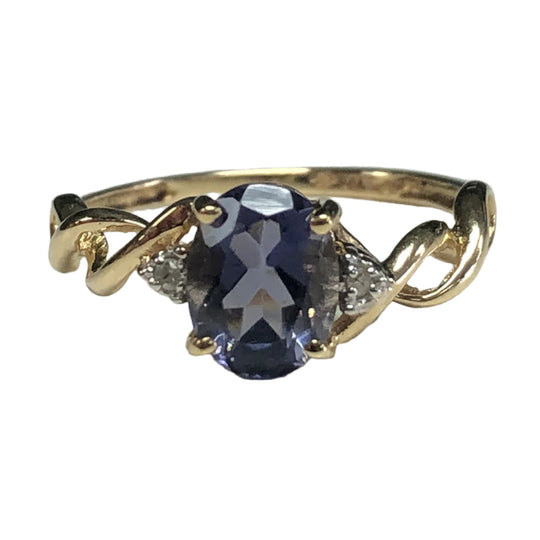 10k Gold Tanzanite & Diamond Ring