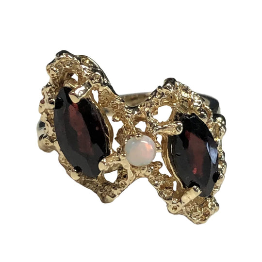 10k Gold Garnet & Opal Ring