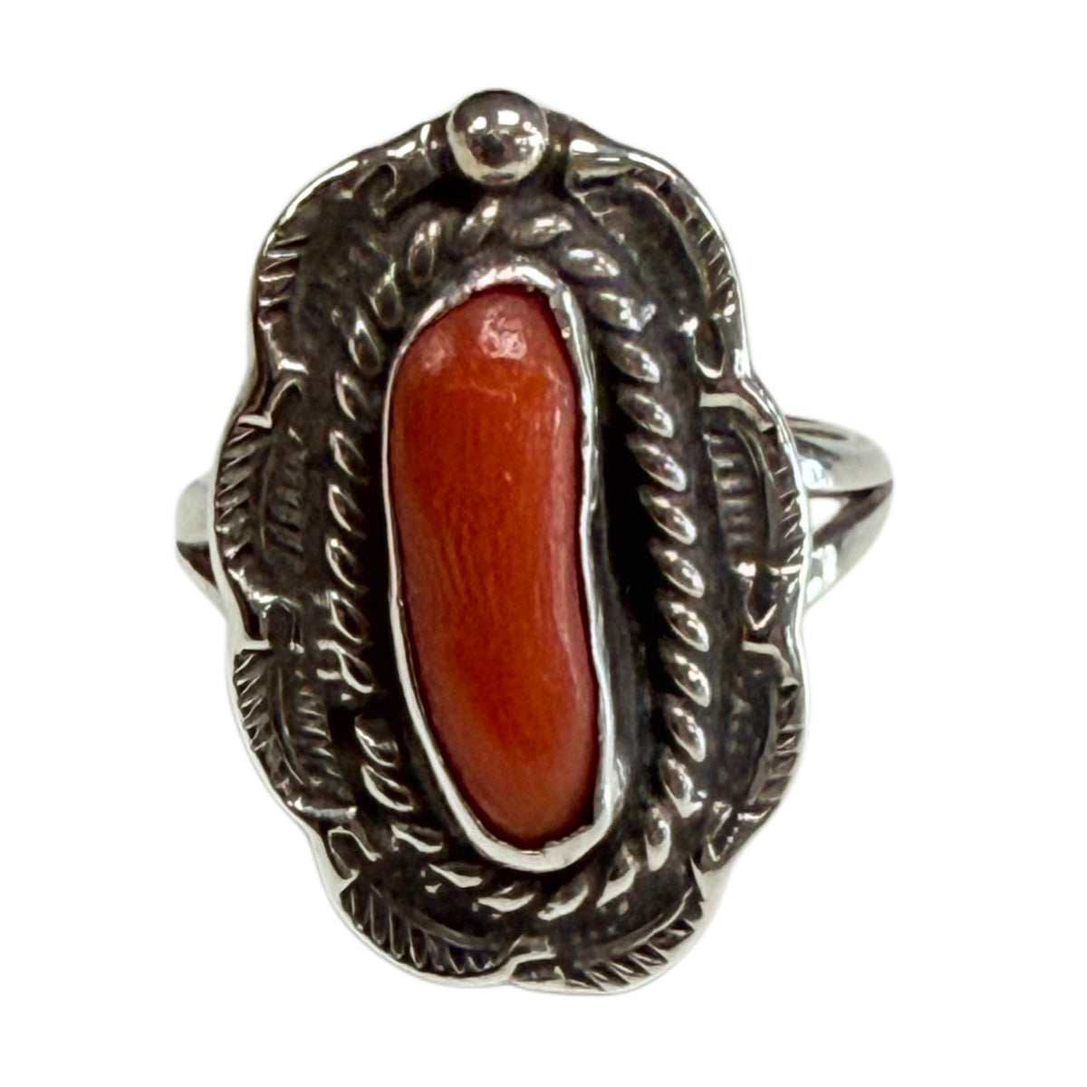 Native American Silver & Coral Ring