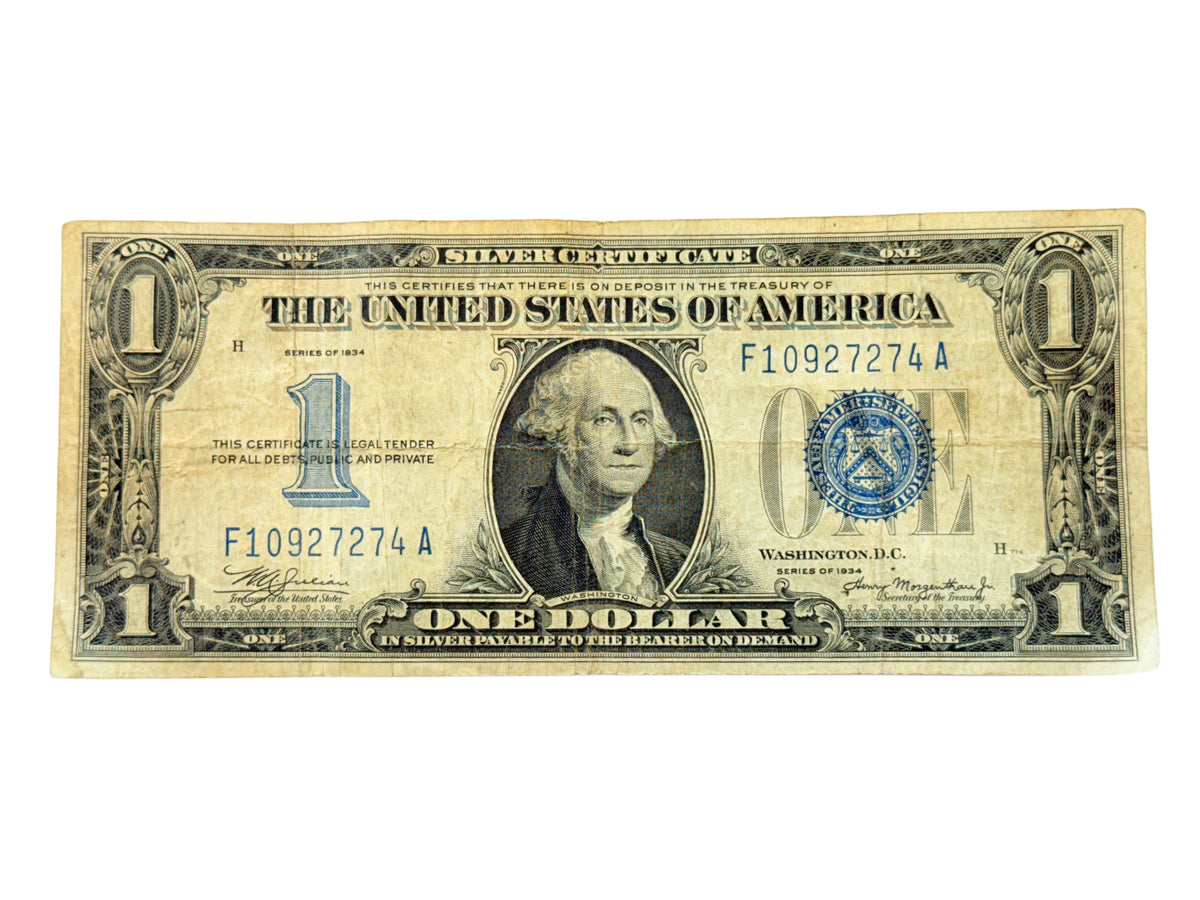 1934 $1 Silver Certificate Funnyback (F)