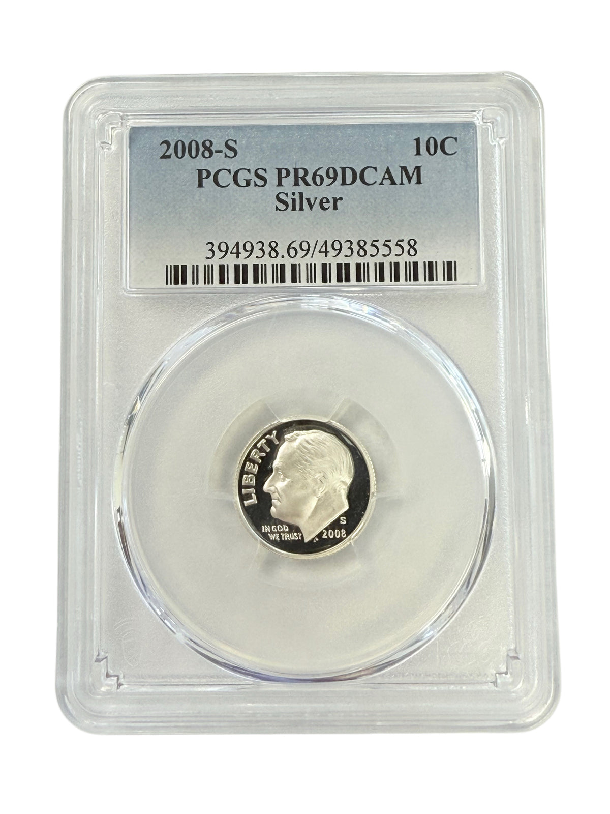 2008-S Roosevelt Dime PCGS PR69DCAM