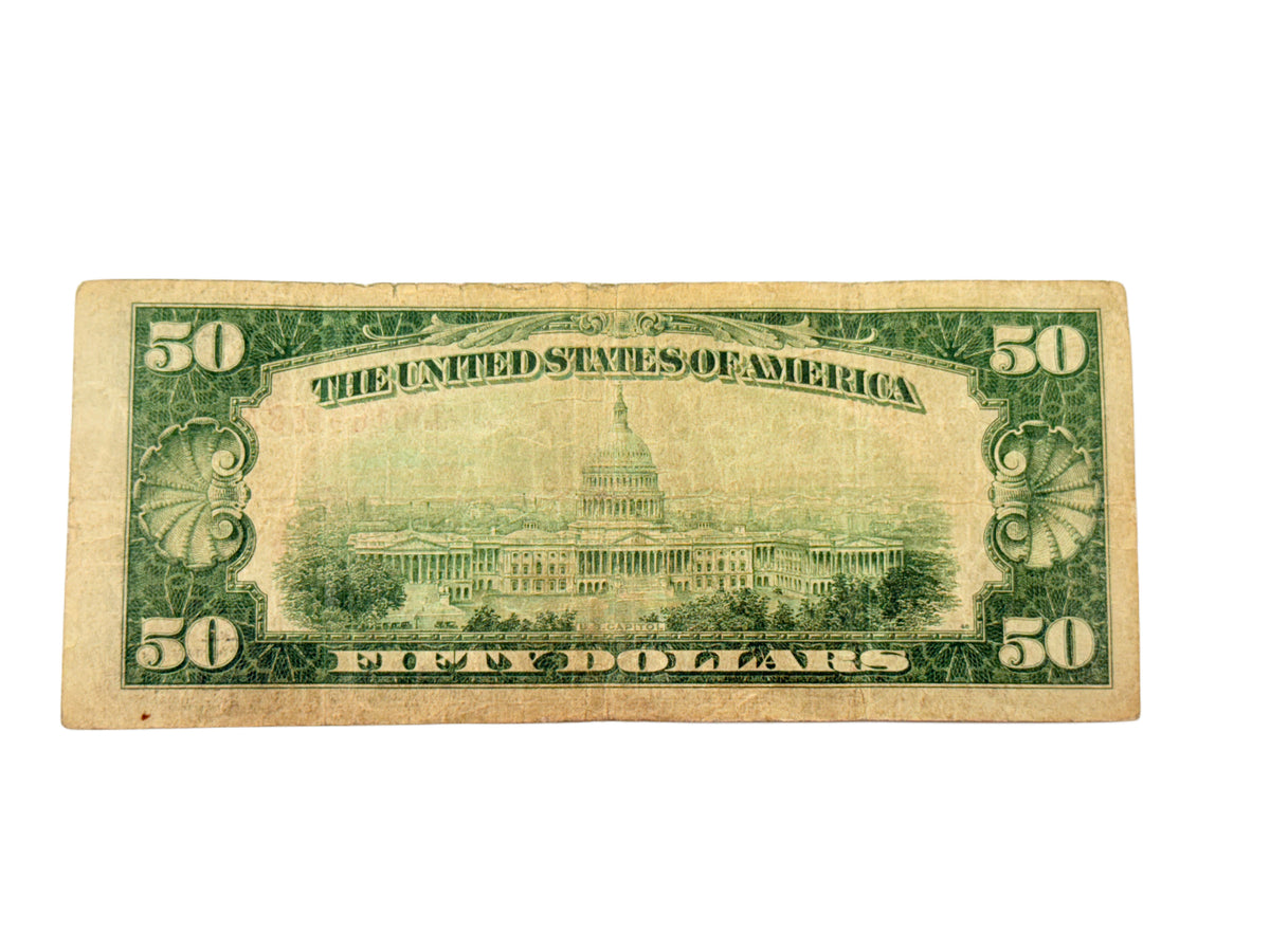 FR.1880-J 1929 $50 Federal Reserve Bank Note Kansas City (F Details)