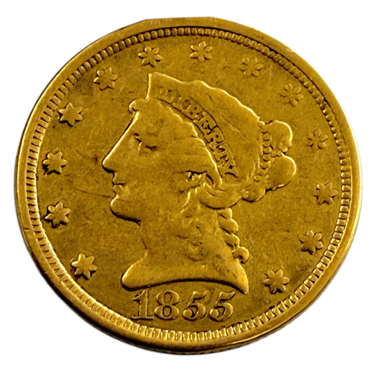 1855 $2.50 Liberty Gold Quarter Eagle (Low Premium)