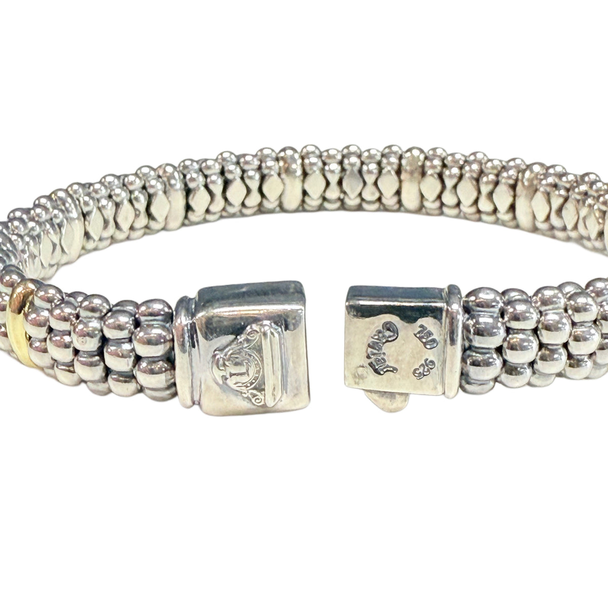 Lagos Silver & 18k Signature Caviar Rope Bracelet