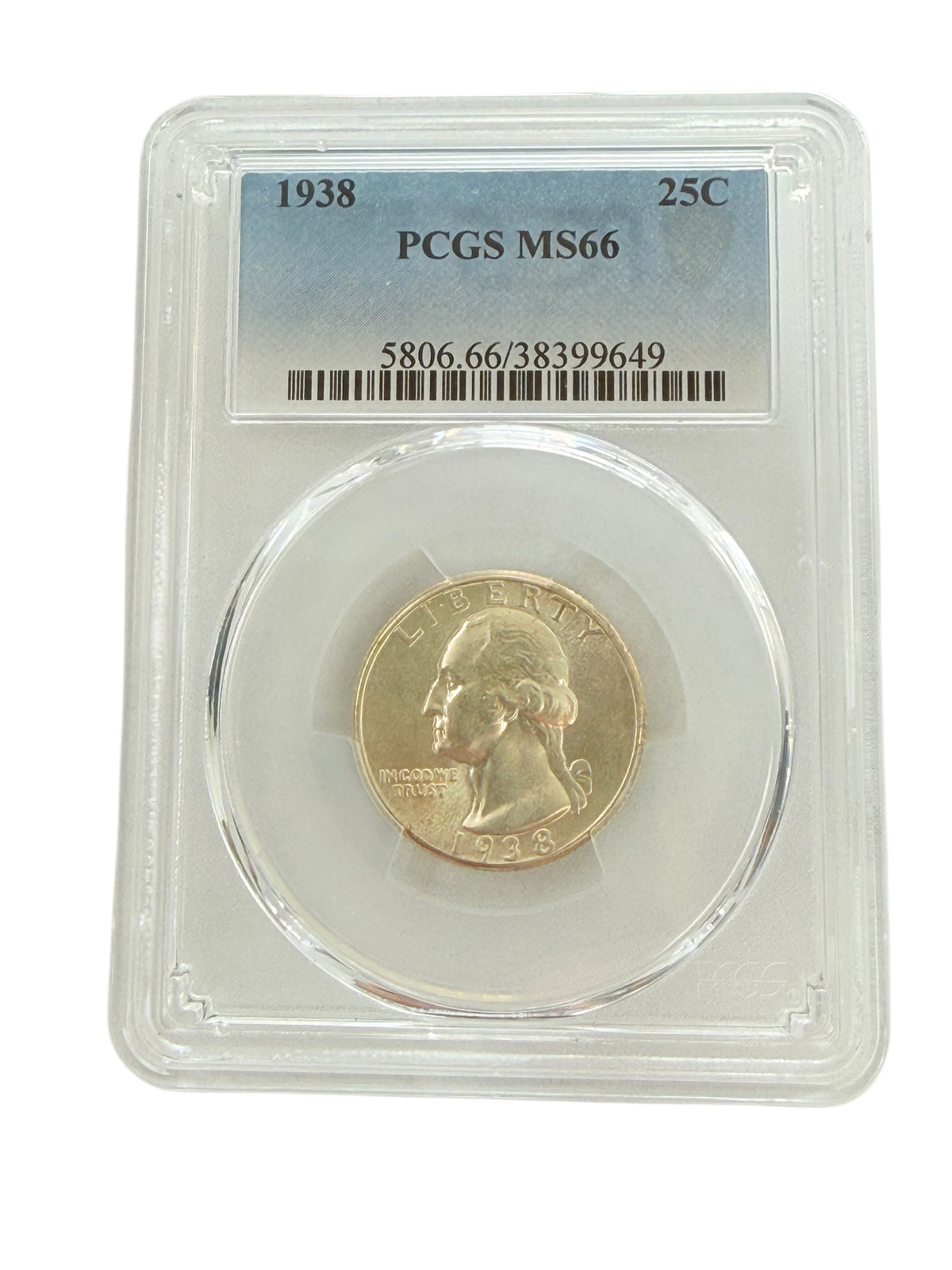 1938 Washington Quarter PCGS MS66