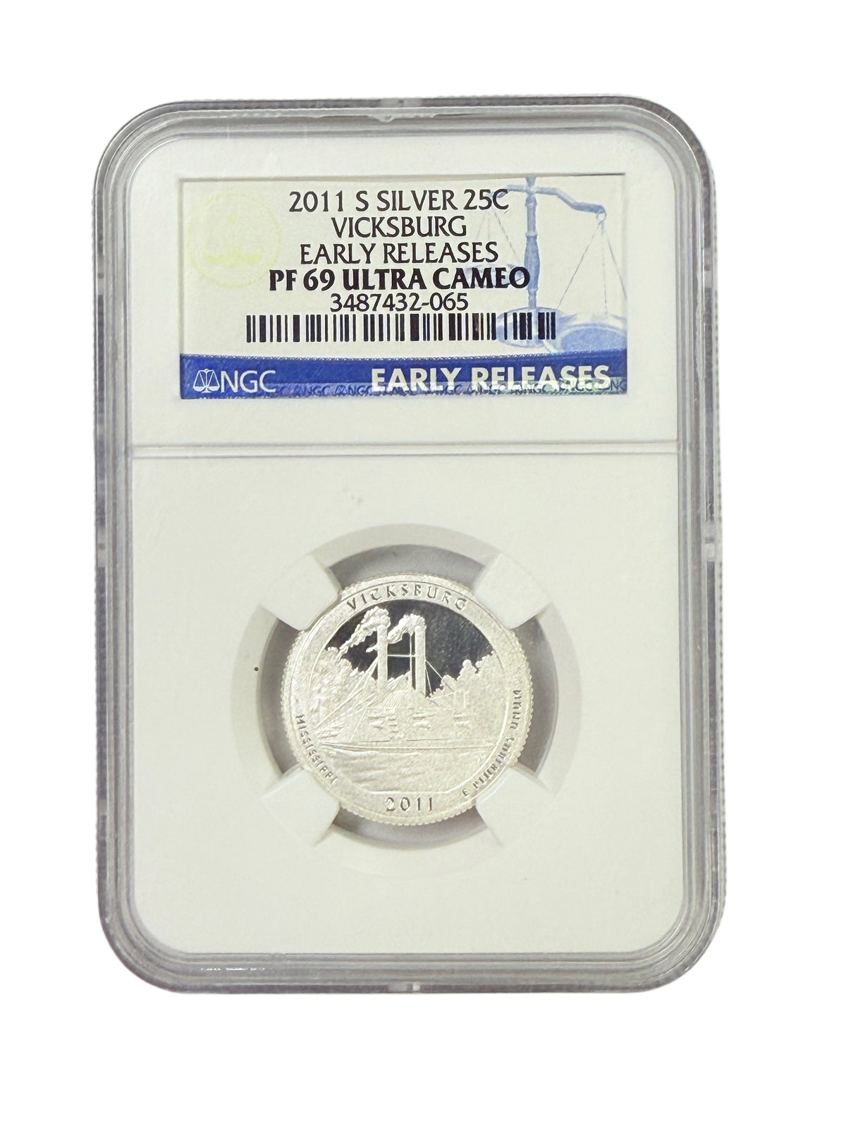 2011-S America the Beautiful Quarter Vicksburg National Historical NGC PF69 Ultra Cameo ER