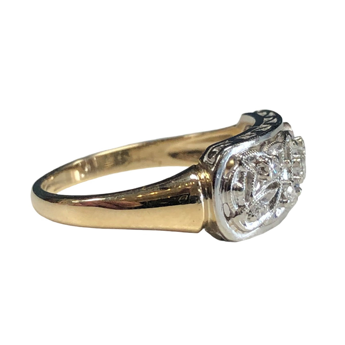 14k Duo Tone Gold &amp; Diamond Ring