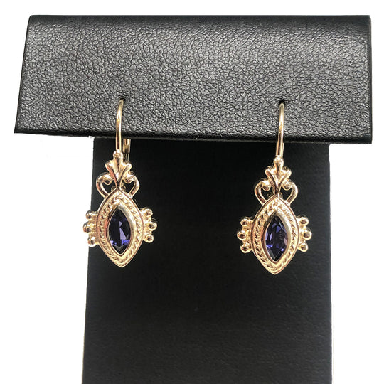 14k Gold & Amethyst Earrings