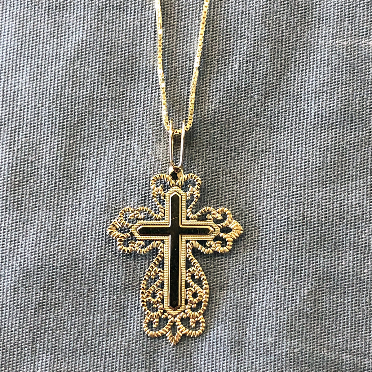 14 k Gold Cross Necklace