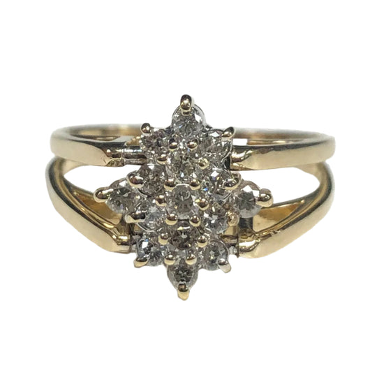 14k Gold Emerald & Diamond Reversible Ring