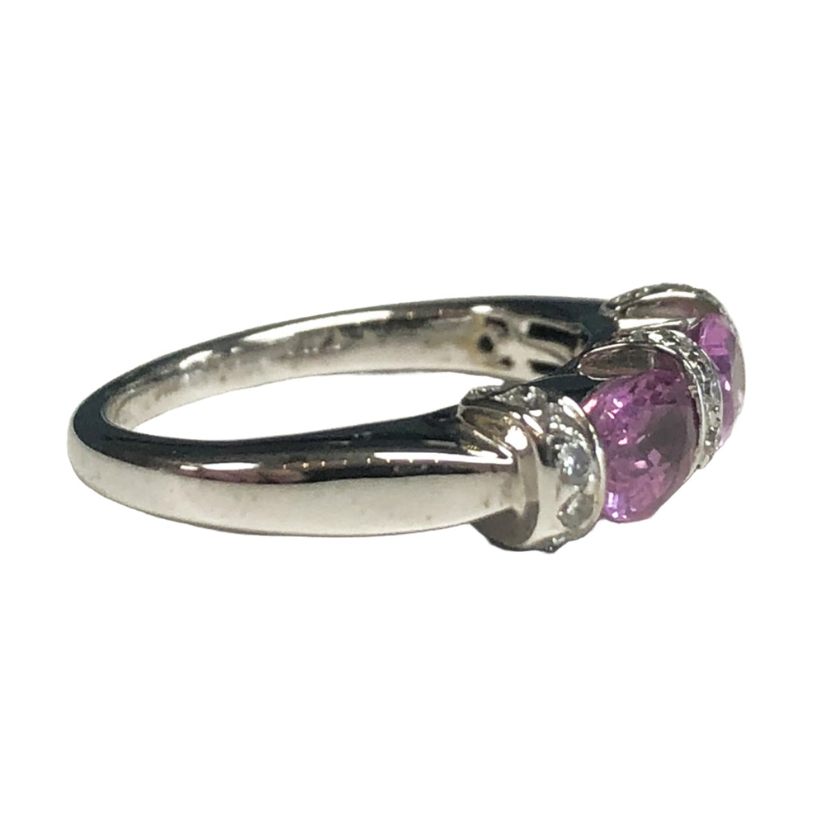 14k White Gold Pink Tourmaline & Diamond Ring