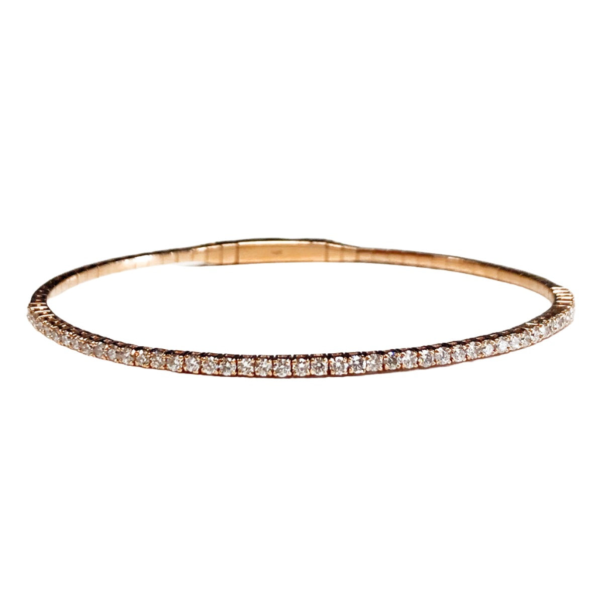 14k Rose Gold & Diamond Bangle