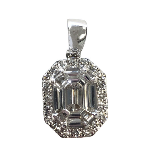 14k White Gold & Diamond Pendant