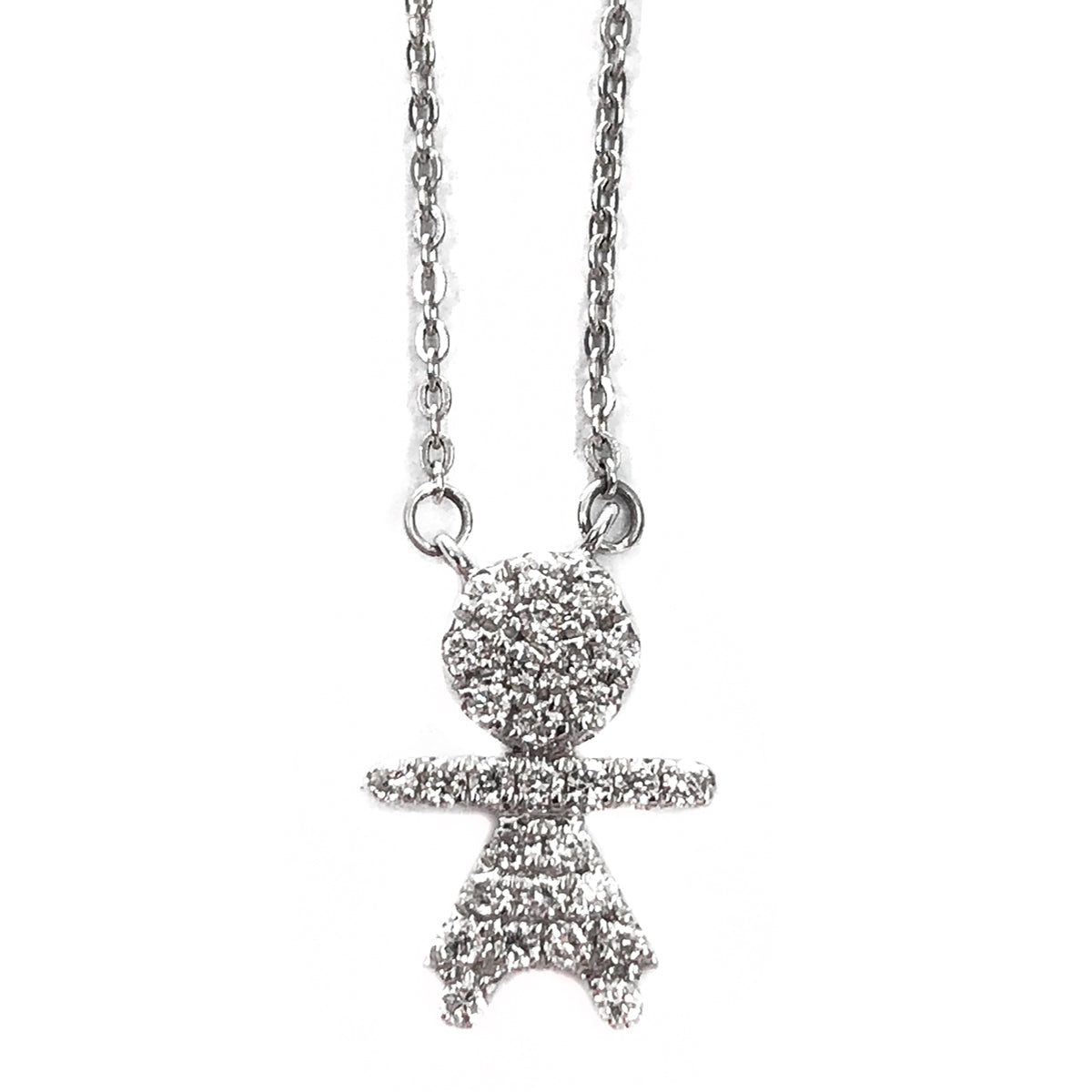 14k White Gold Diamond Necklace