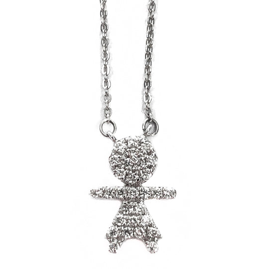 14k White Gold Diamond Necklace