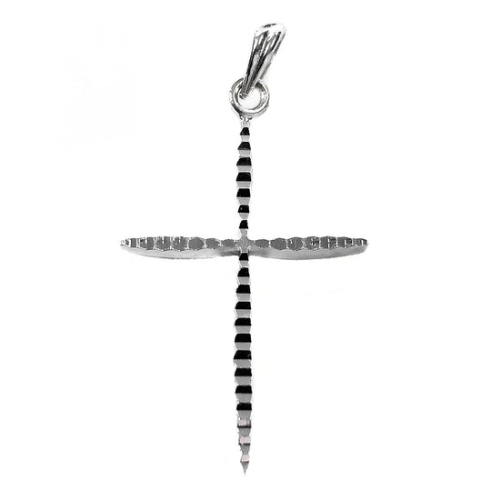 14k White Gold Cross Pendant