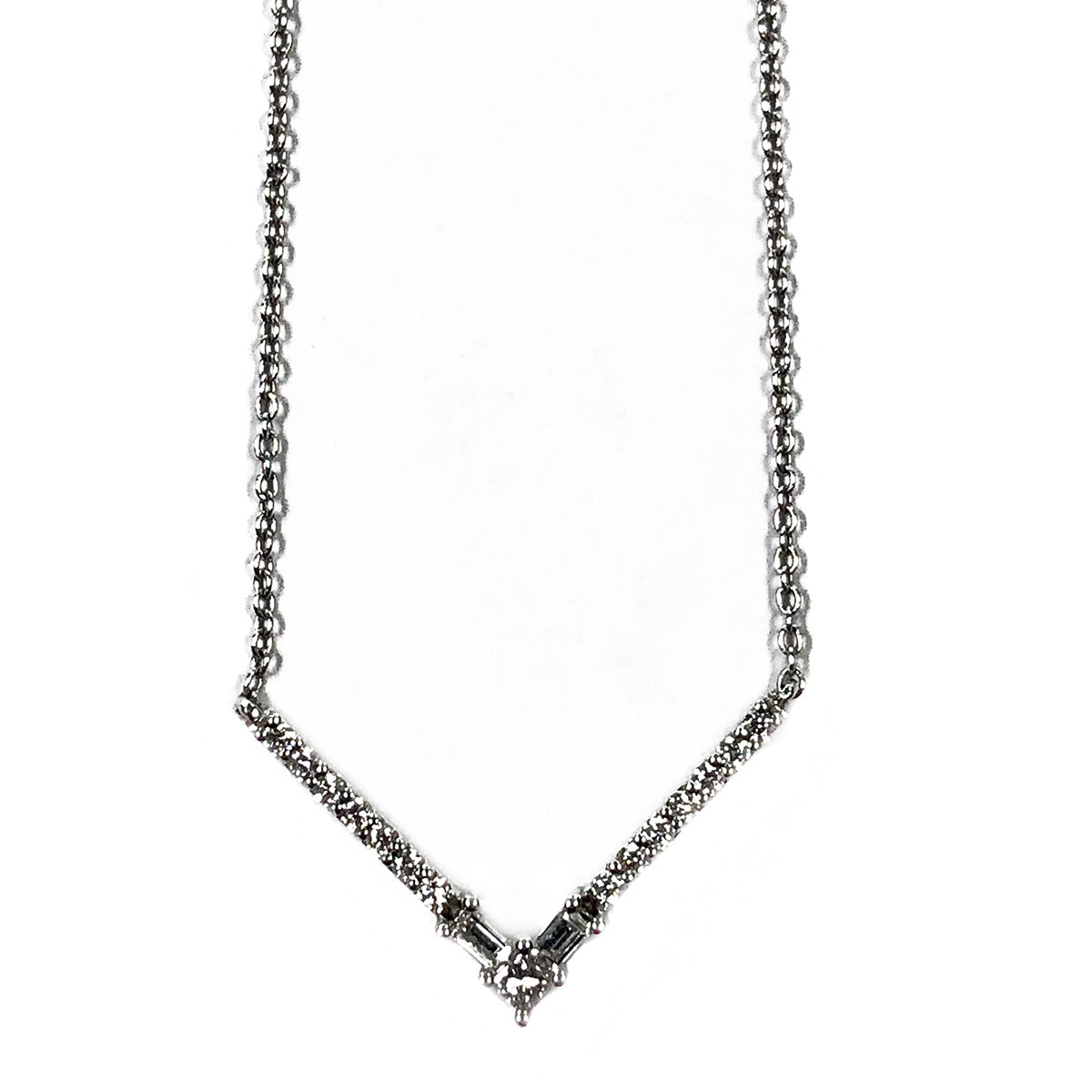 14k White Gold Diamond Necklace