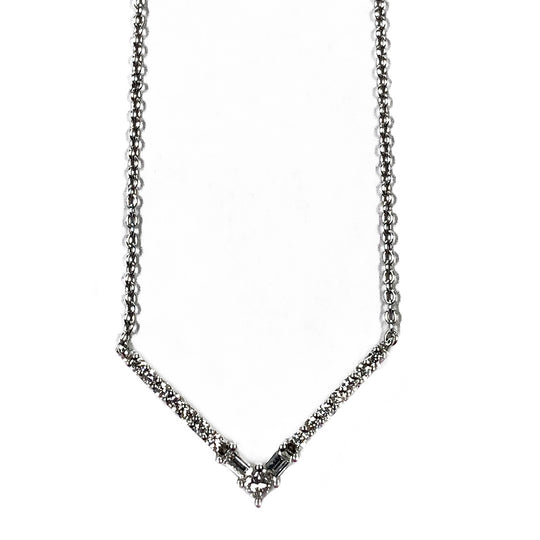 14k White Gold Diamond Necklace