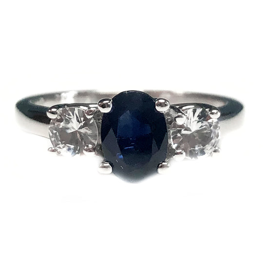 14k White Gold & Sapphire Ring