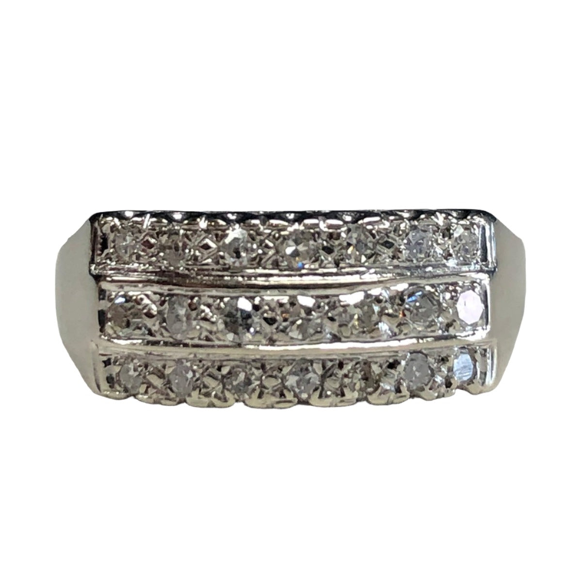 14k White Gold &amp; Diamond Ring