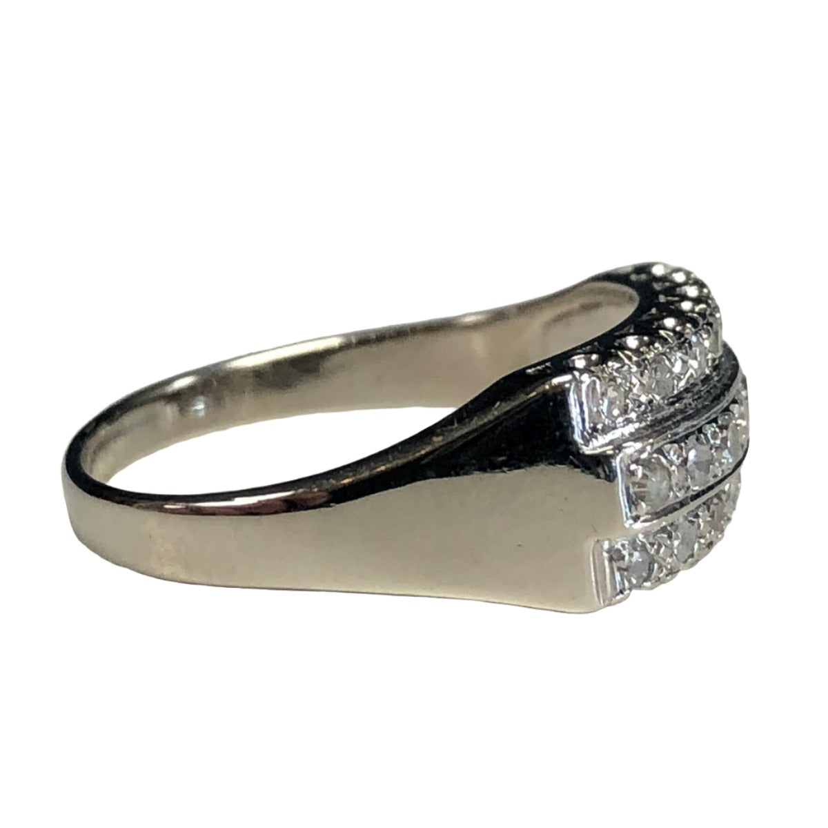 14k White Gold &amp; Diamond Ring