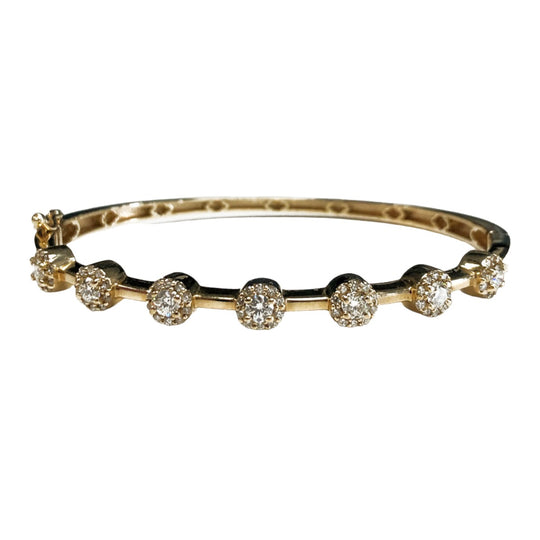 14k Gold & Diamond Bangle
