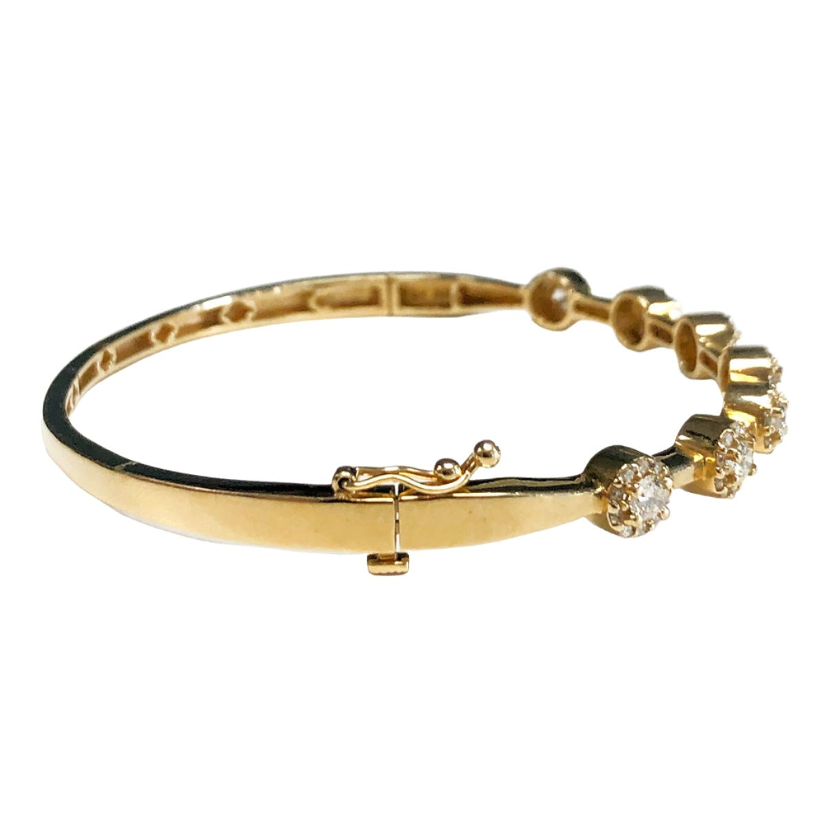 14k Gold & Diamond Bangle