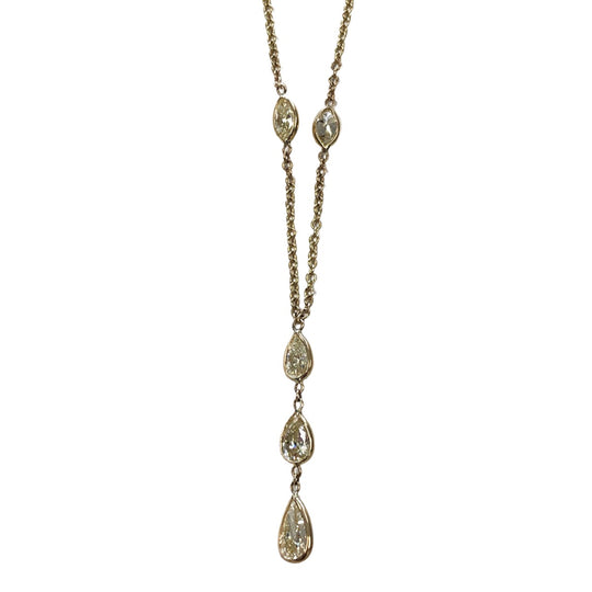 14k Gold & Diamond Drop Necklace