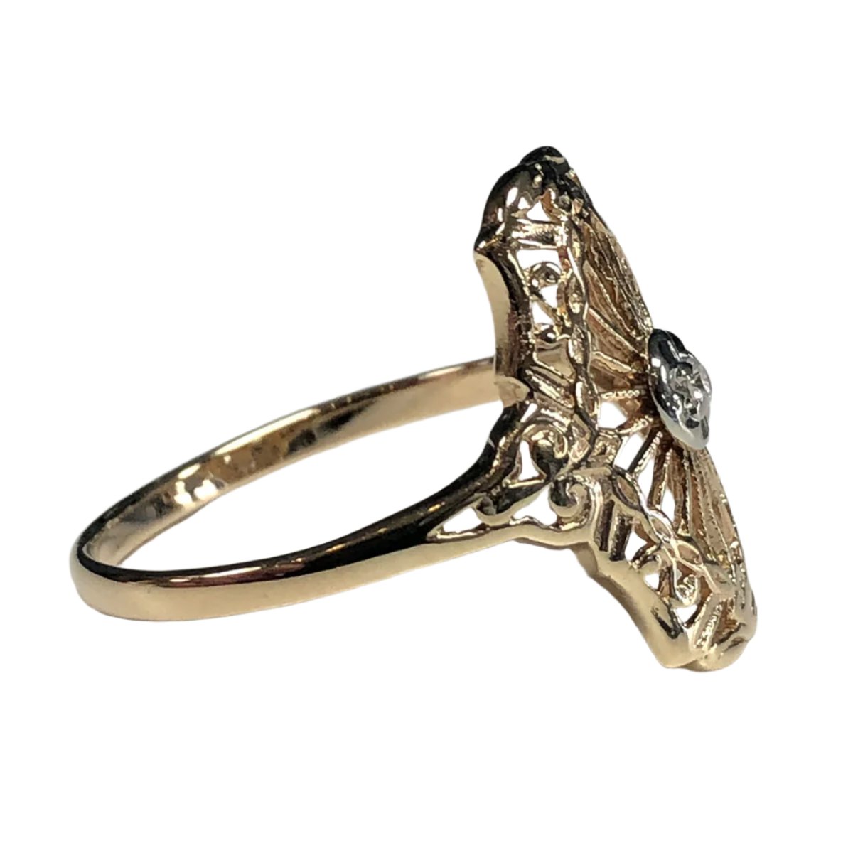 14k Yellow Gold Art Deco Ring