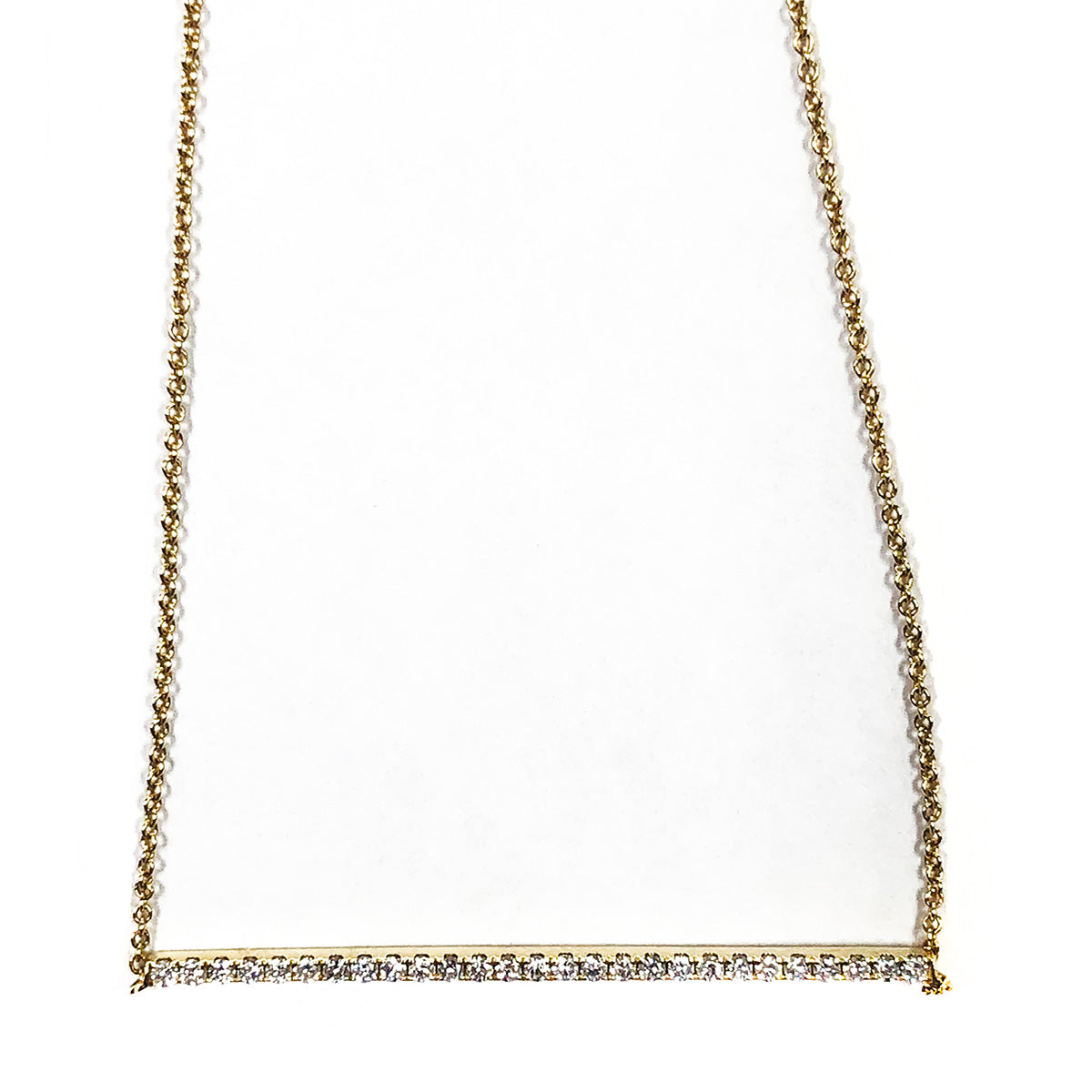 14k Gold & Diamond Bar Necklace