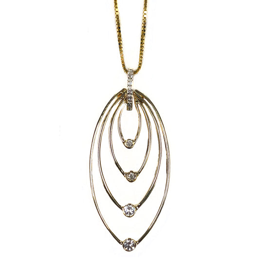 14 k Yellow Gold Diamond Necklace