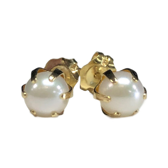 14k Gold & Pearl Stud Earrings