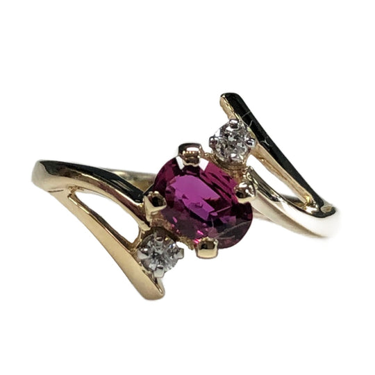 14k Gold Ruby & Diamond Ring
