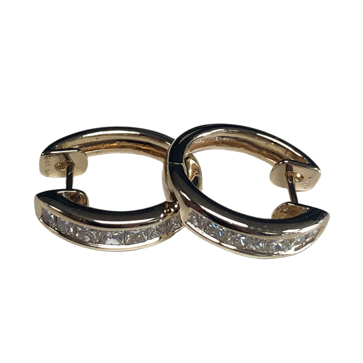 14k Gold & Diamond Hoop Earrings