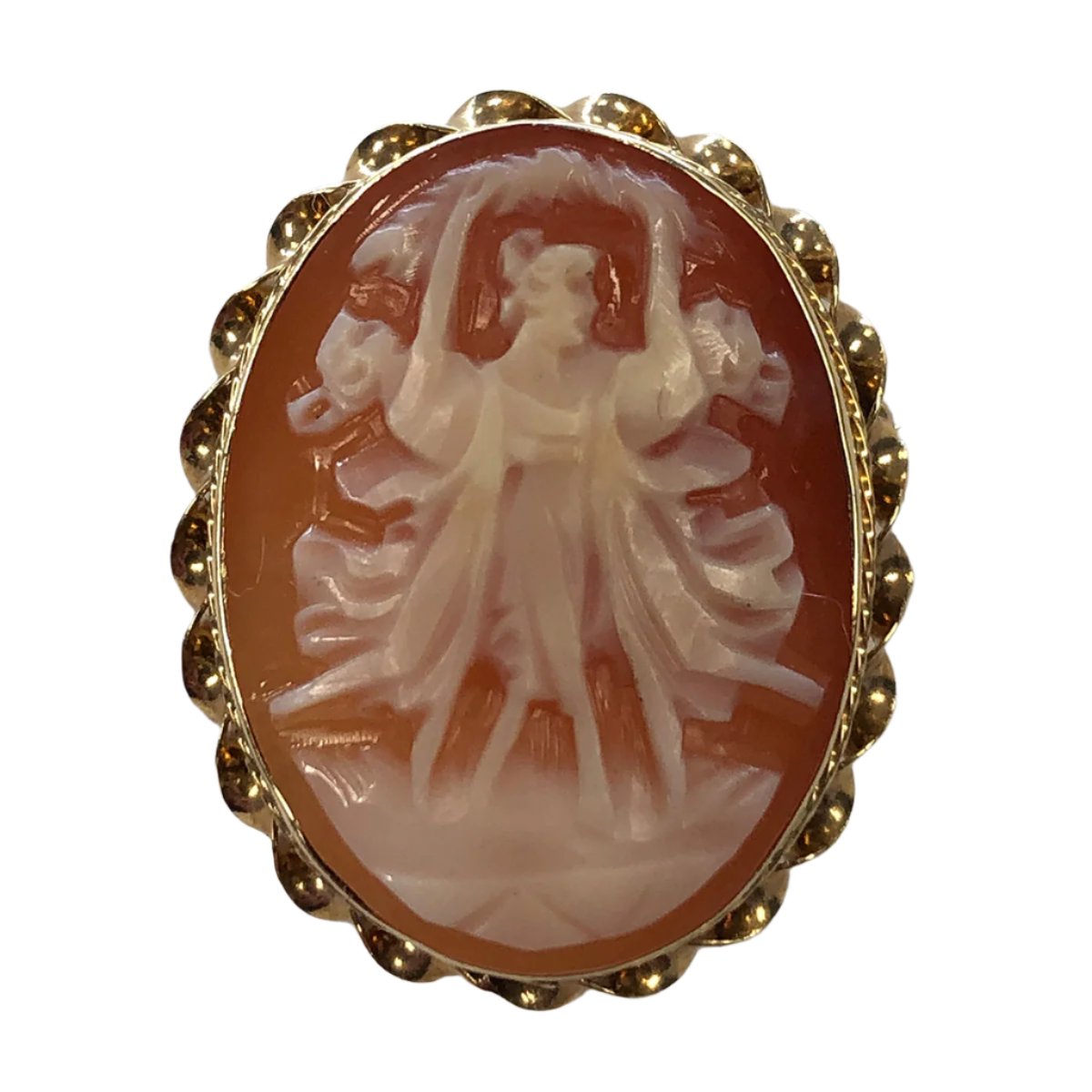 14k Gold Three Graces Cameo Pendant &amp; Pin