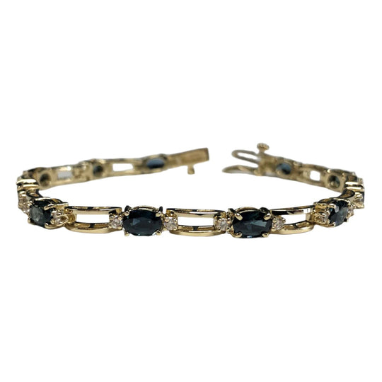 14k Gold Sapphire & Diamond Bracelet