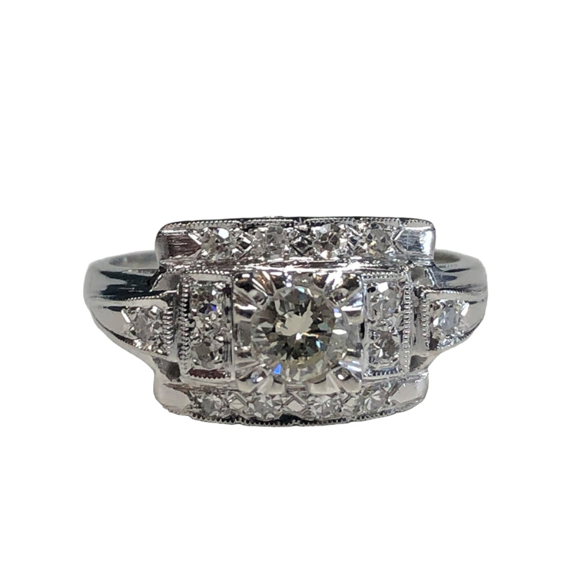 14k White Gold Diamond Ring