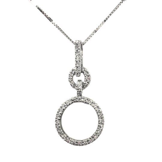 14k White Gold Diamond Necklace