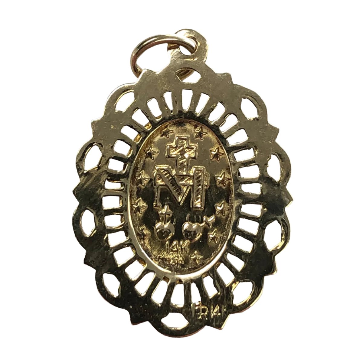 14k Gold Miraculous Medal Pendant