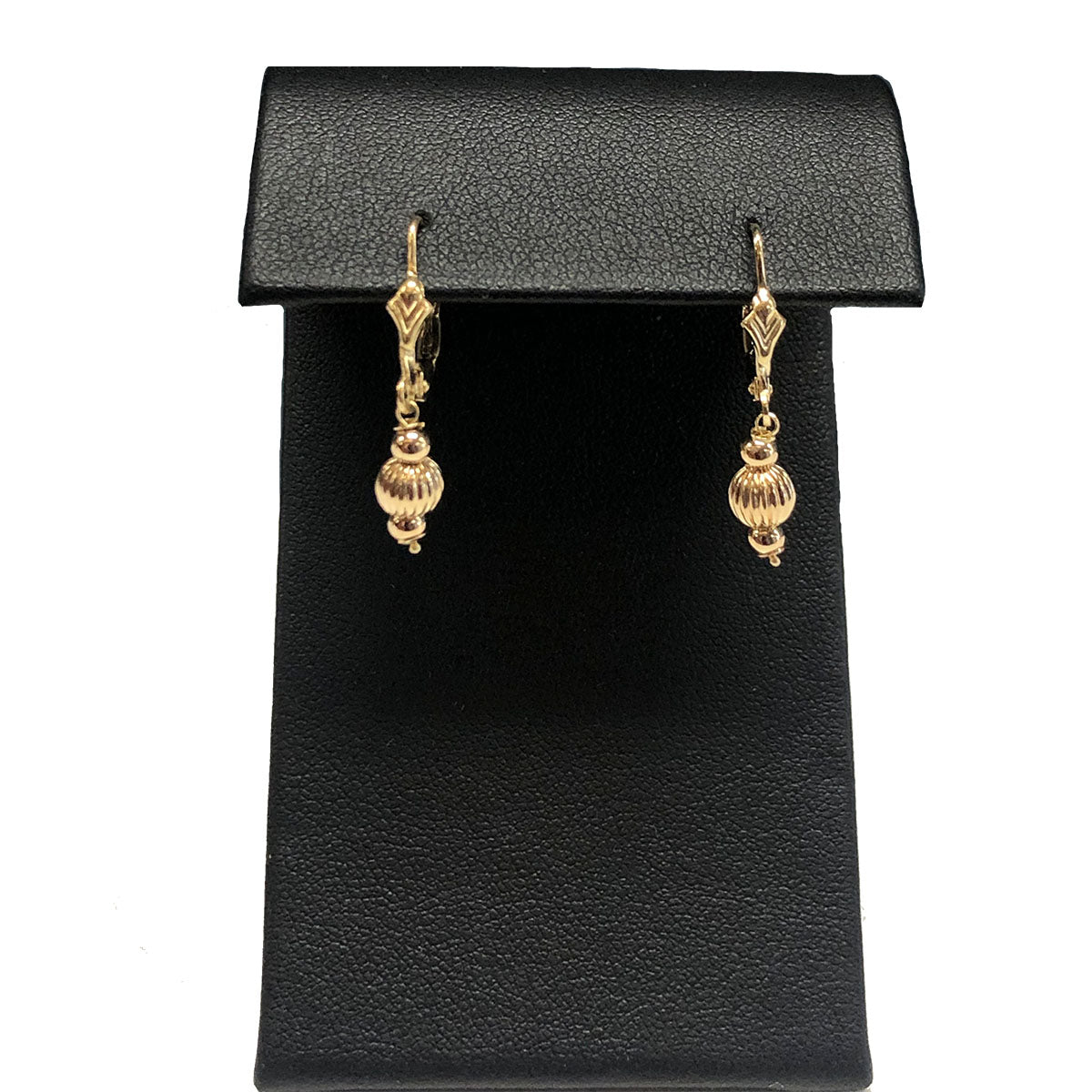 14k Gold Ornate Drop Earrings