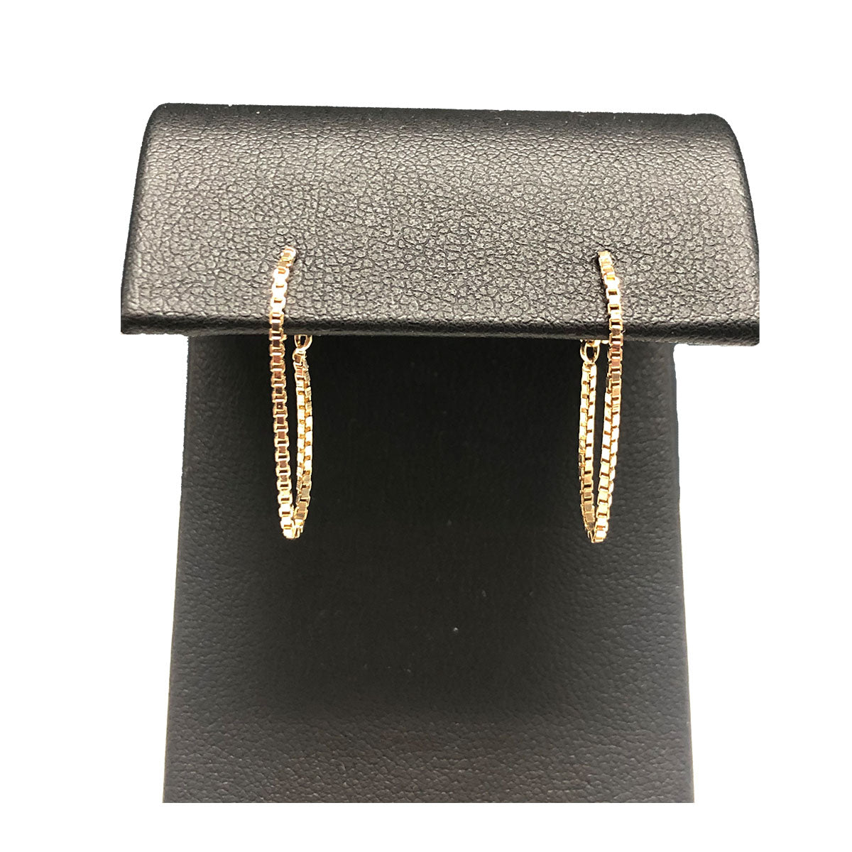 14k Gold Chain Hoop Earrings