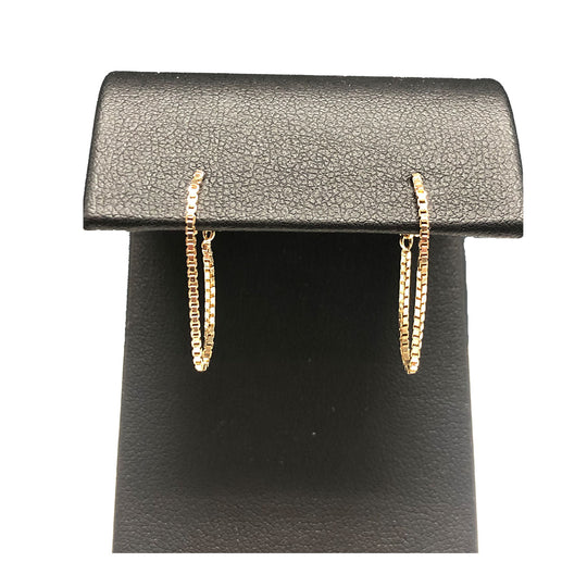 14k Gold Chain Hoop Earrings