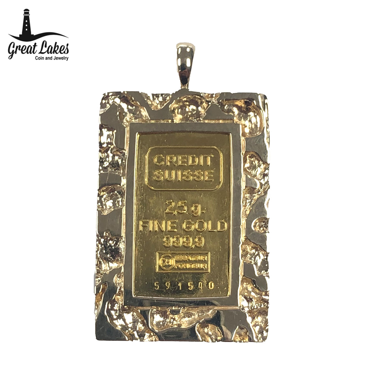 Credit Suisse 2.5 g Gold Bar 14 k Pendant