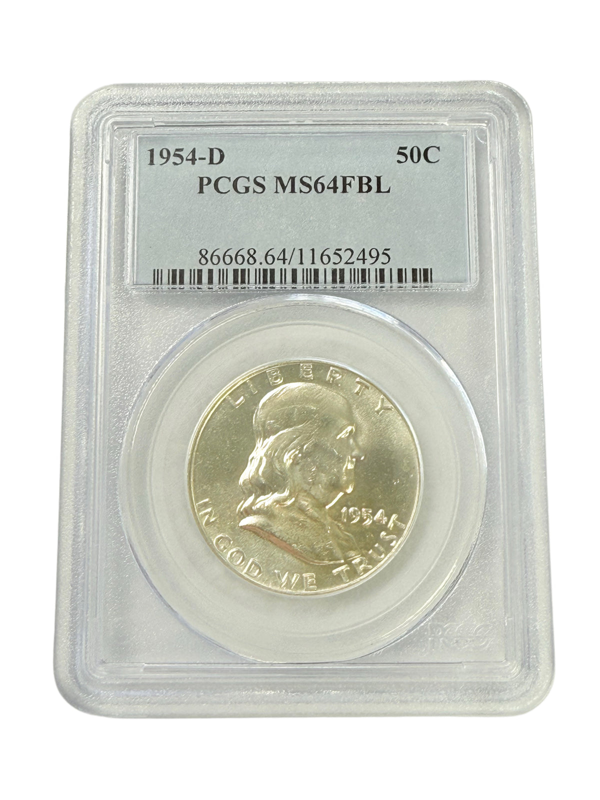1954-D Franklin Half Dollar PCGS MS64 FBL