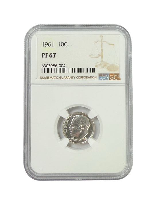 1961 Roosevelt Dime NGC PF67