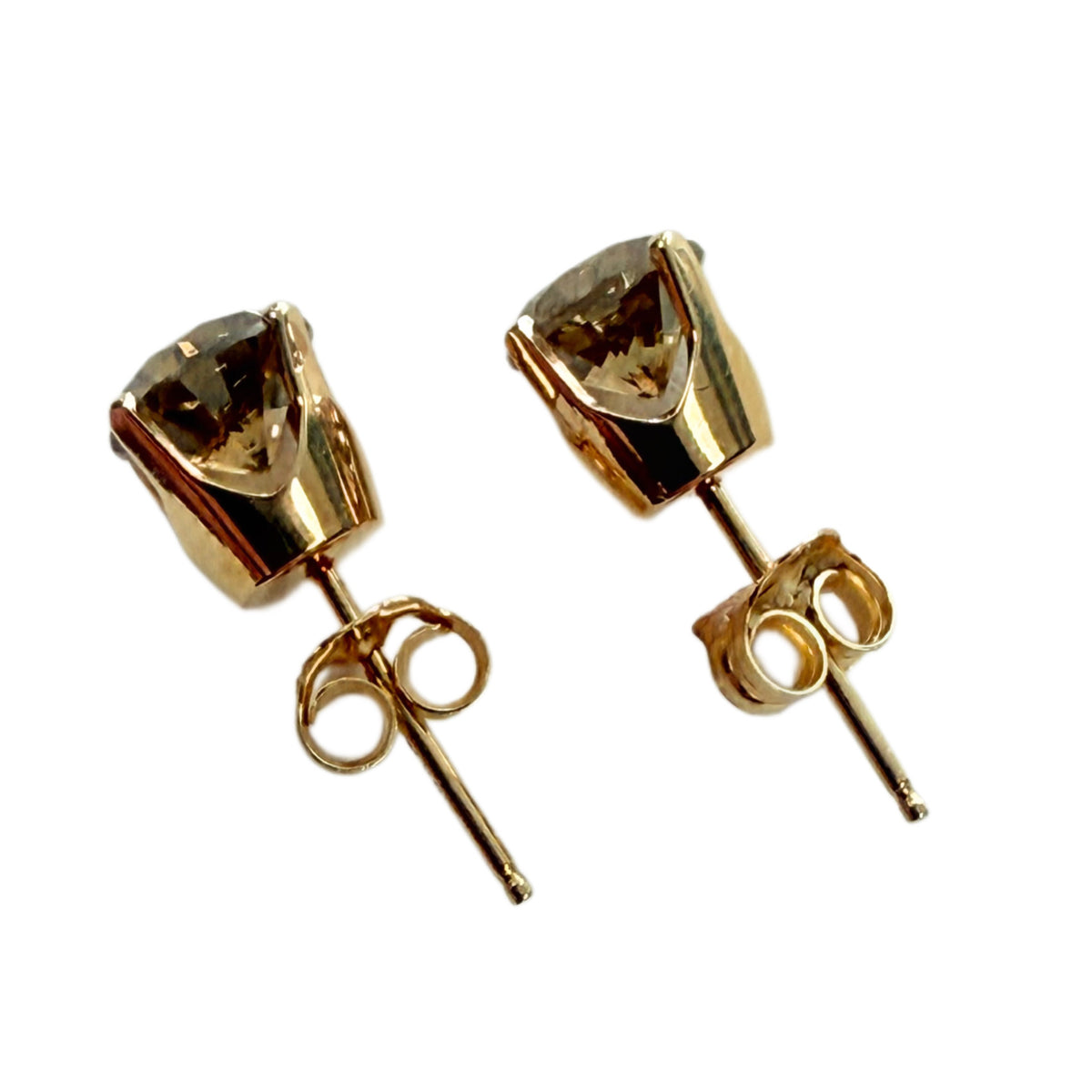 14k Champagne Diamond Stud Earrings
