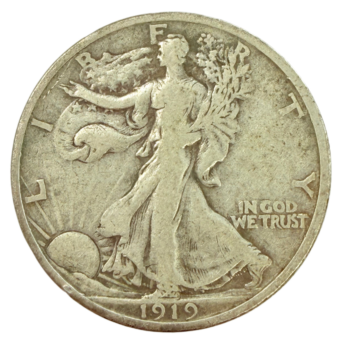 1919 Walking Liberty Half Dollar (F Details)